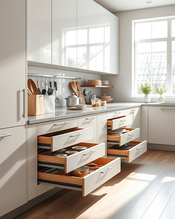 efficient deep drawer organization