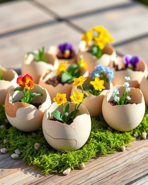 eggshell planters for easter