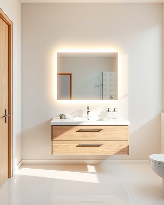 elegant ambient mirror lighting