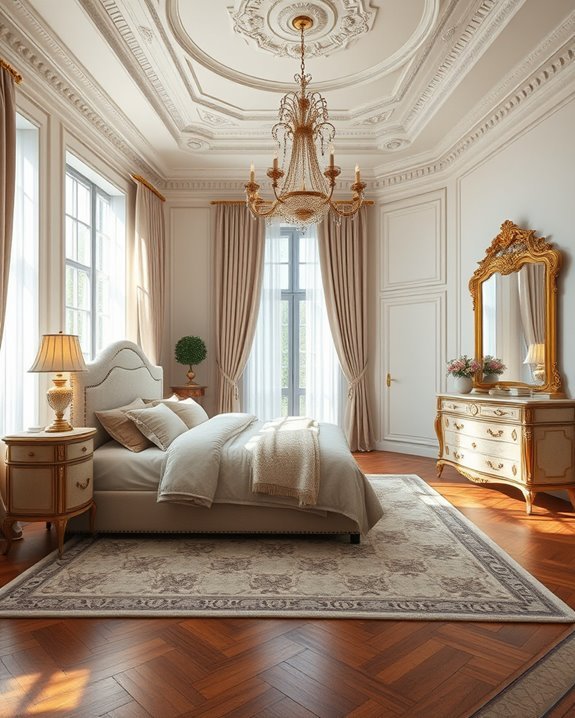 elegant architectural bedroom details