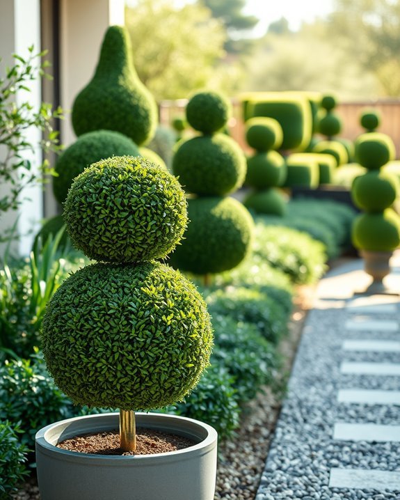elegant artificial topiaries maintained effortlessly