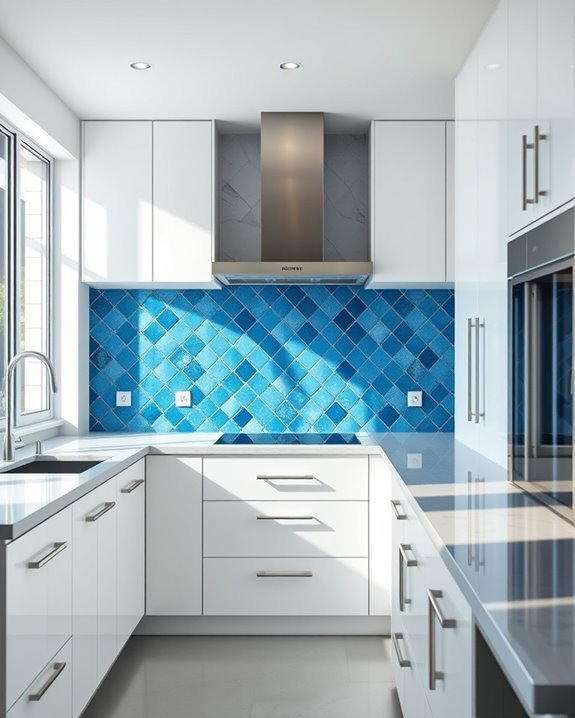 elegant azure blue tiles