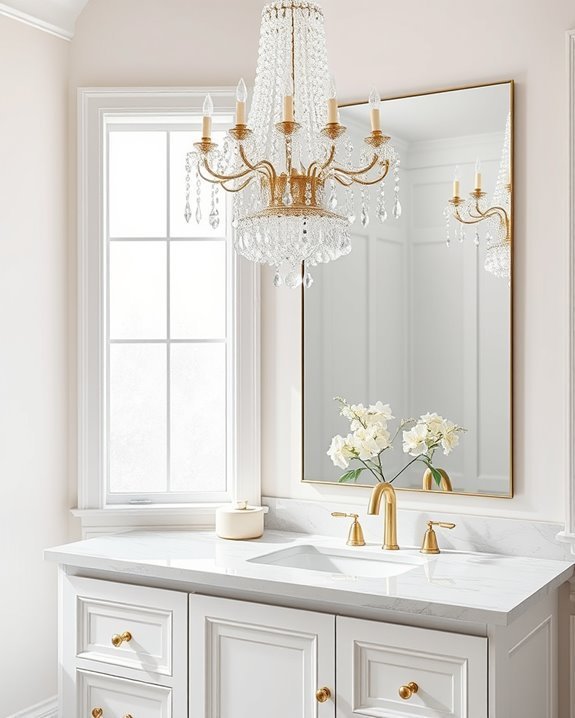 elegant bathroom chandelier lighting