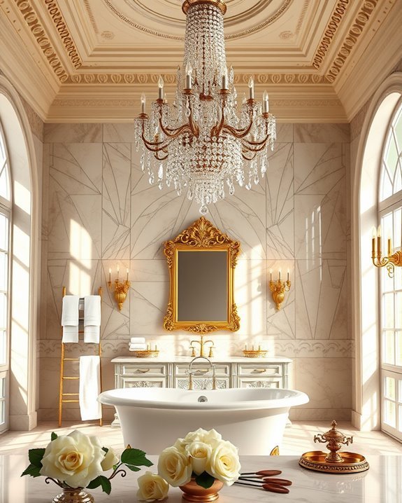 elegant bathroom chandelier styles
