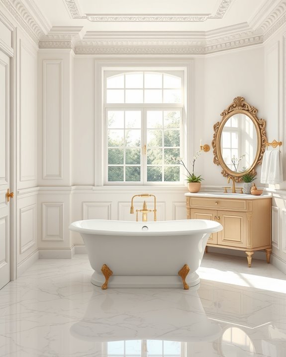 elegant bathroom crown molding