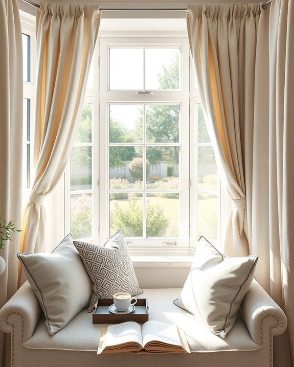 elegant bay window drapery
