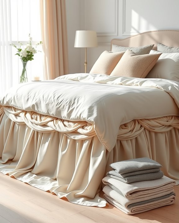 elegant bed skirts enhance decor