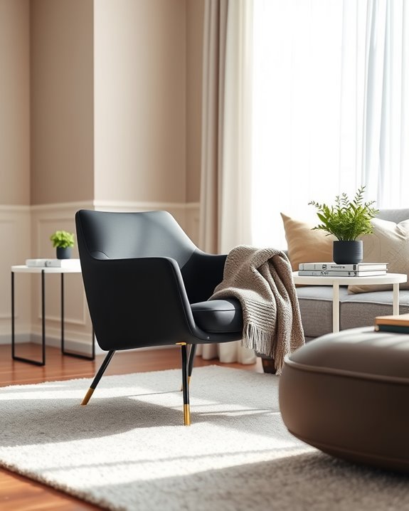 elegant black accent chairs