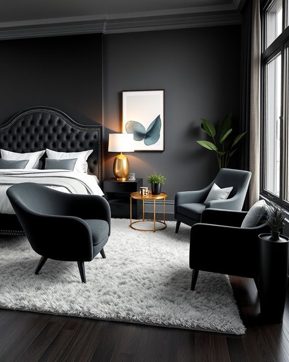 elegant black accent chairs