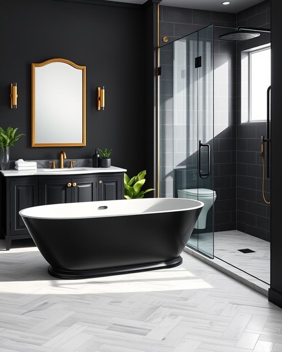elegant black and brass