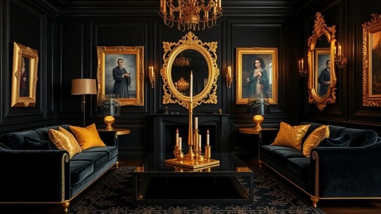 elegant black and gold decor