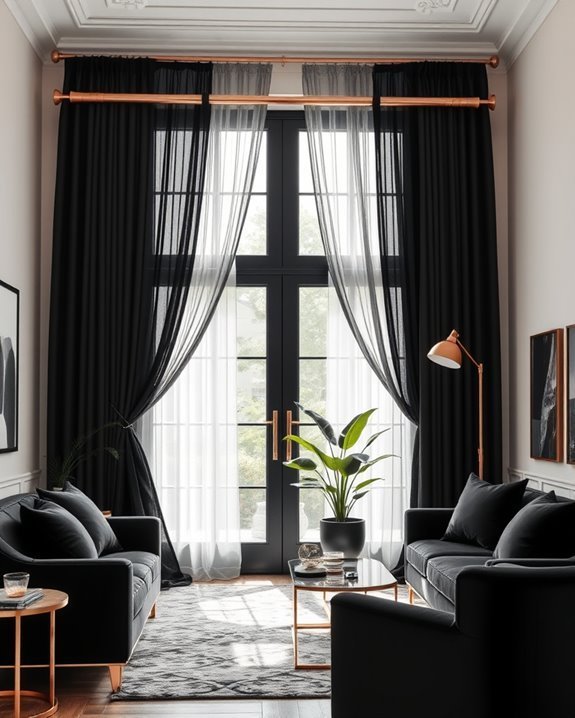 elegant black and rose gold