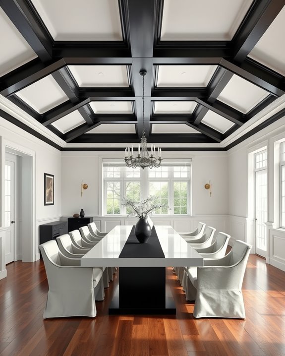 elegant black and white ceiling
