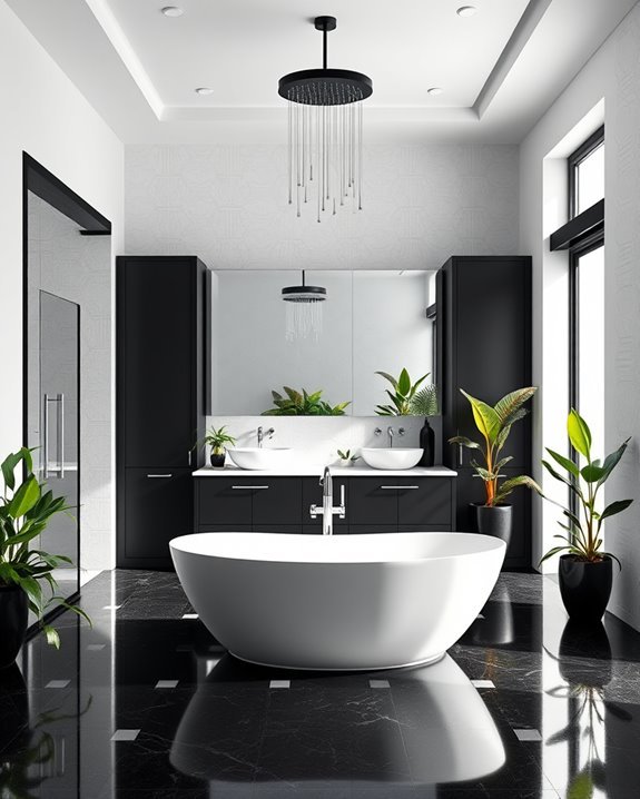 elegant black and white contrast