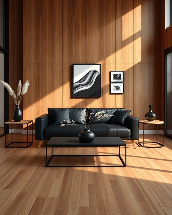 elegant black and wood