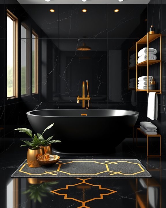 elegant black bathtub surrounds