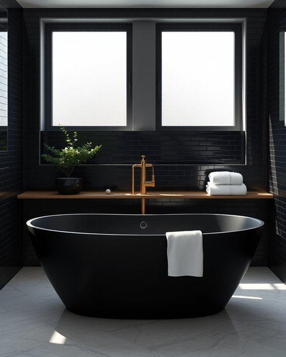 elegant black bathtub surrounds