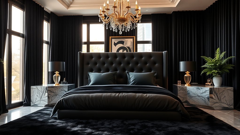 elegant black bedroom designs
