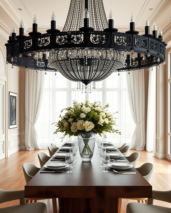 elegant black chandelier statement