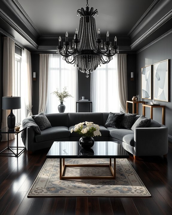 elegant black chandelier statement