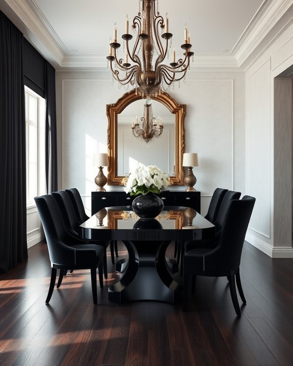 elegant black dining experience