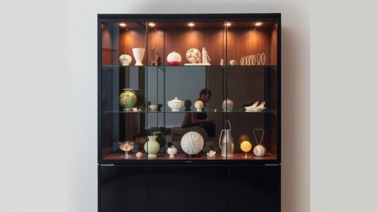 elegant black display cabinets