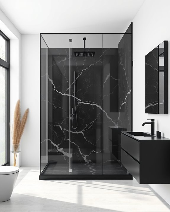elegant black glass enclosure
