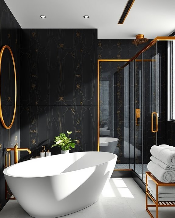 elegant black gold panels