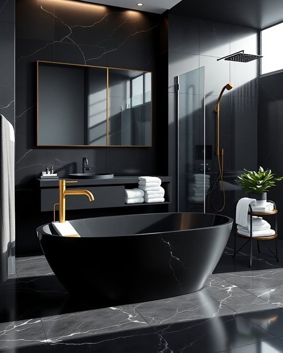 elegant black granite accents