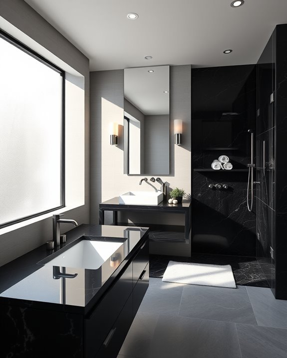 elegant black granite accents