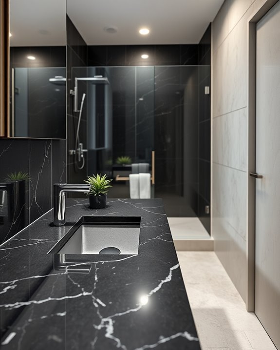 elegant black granite accents