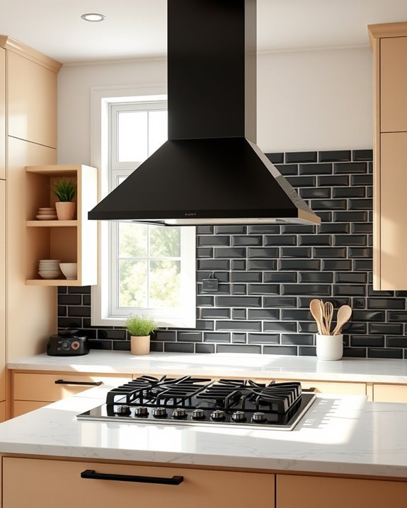 elegant black kitchen accents