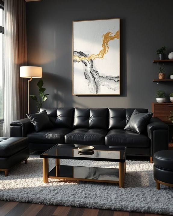 elegant black leather comfort
