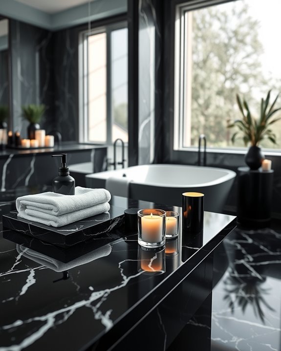 elegant black marble accessories