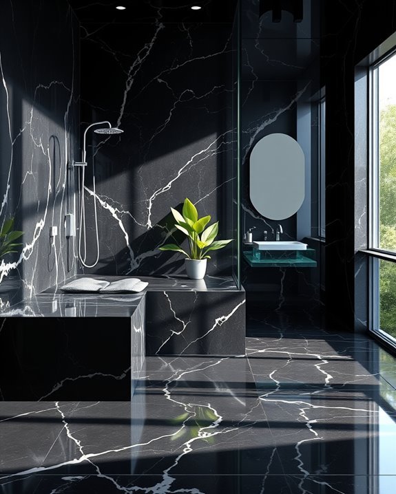 elegant black marble glass