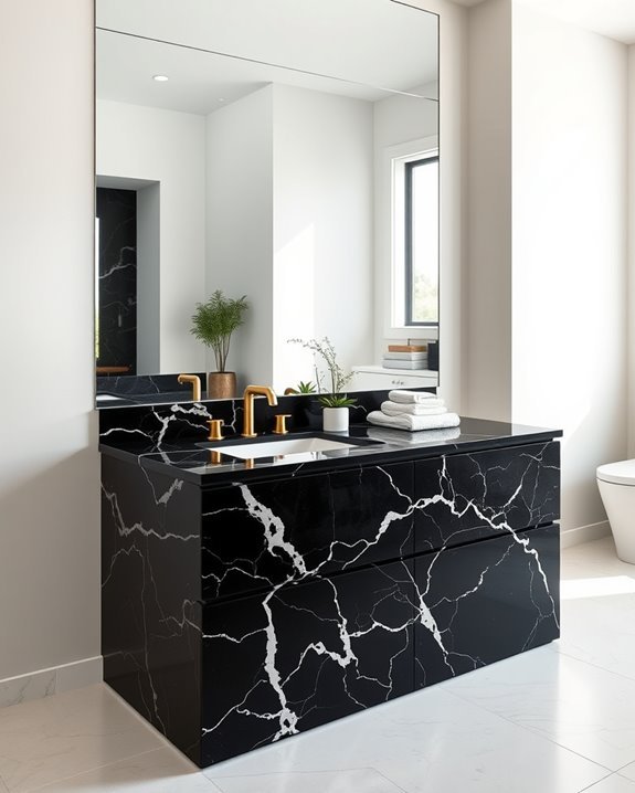 elegant black marble vanities