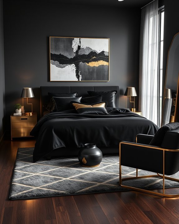 elegant black metallic accents