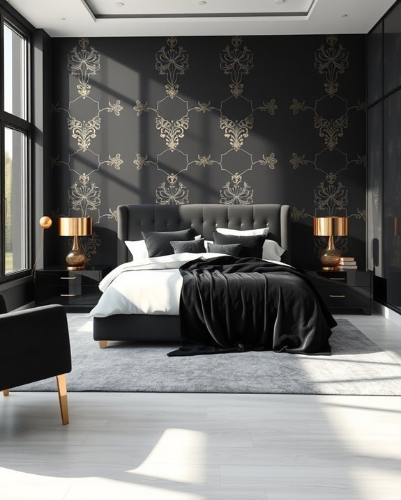 elegant black metallic wallpaper