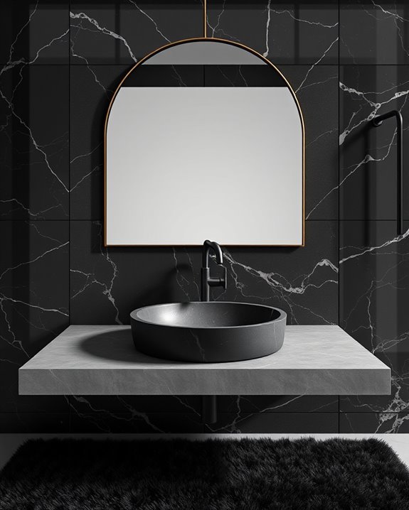 elegant black stone sinks