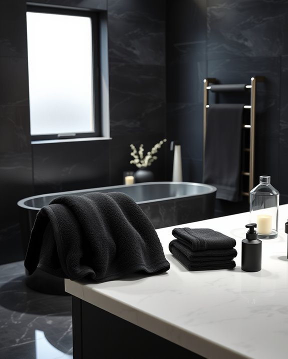 elegant black towel luxury