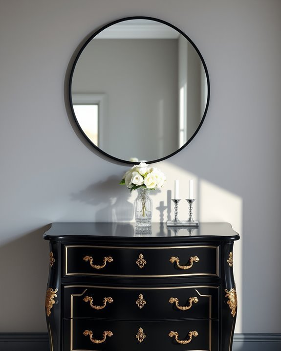 elegant black vanity decor