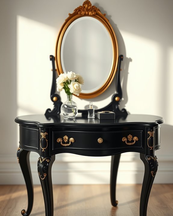elegant black vanity tables