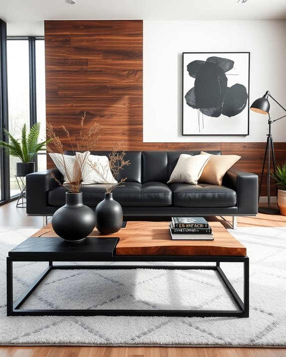 elegant black wood accents