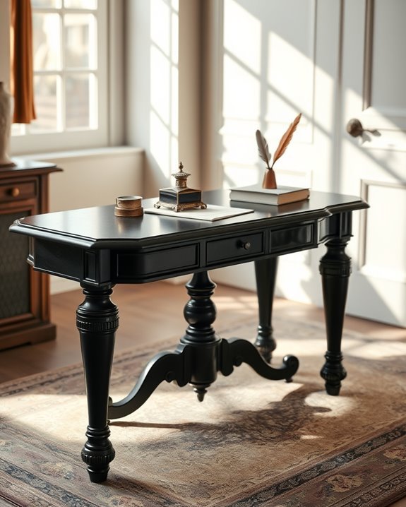 elegant black writing tables