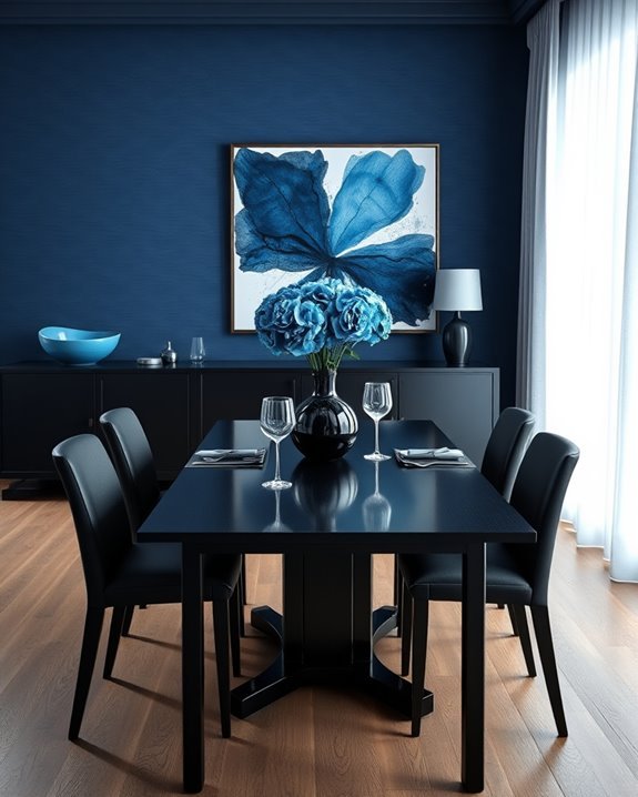 elegant blue and black