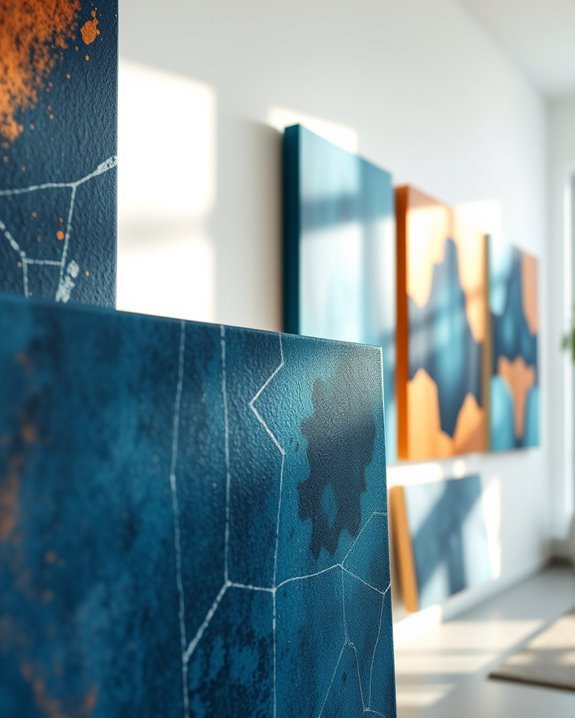 elegant blue and brown art