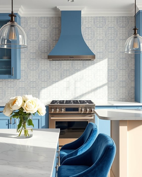 elegant blue and cream