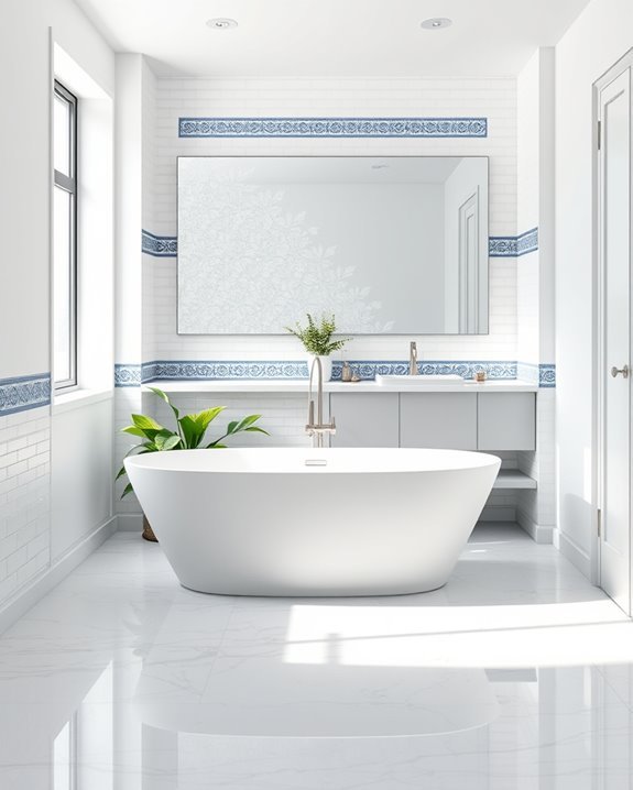 elegant blue border tiles