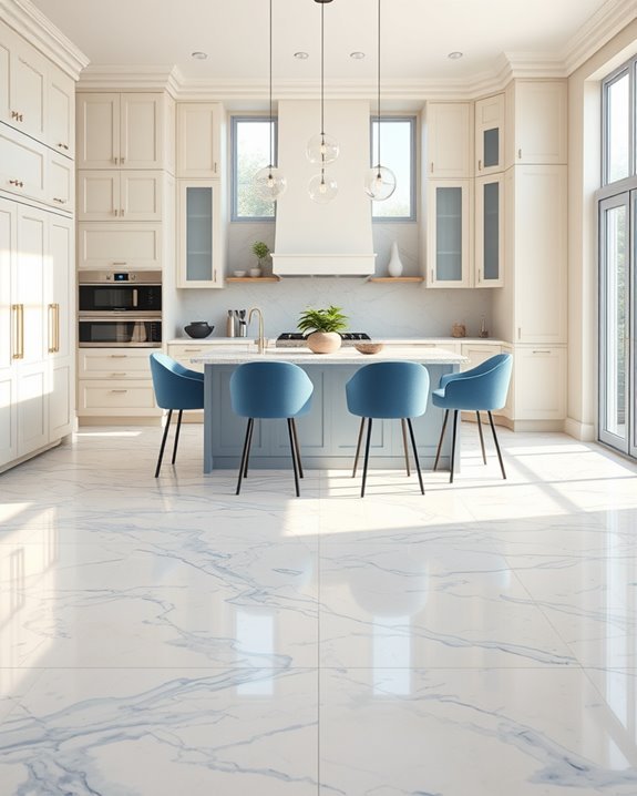 elegant blue cream flooring