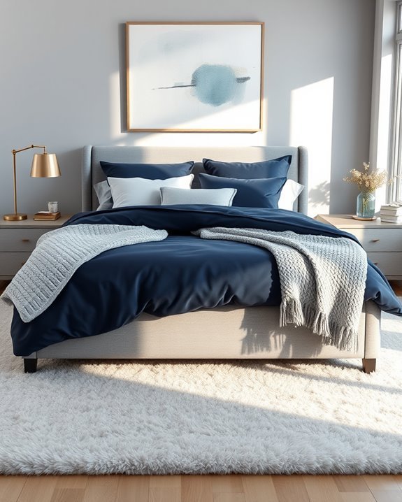 elegant blue grey bedding